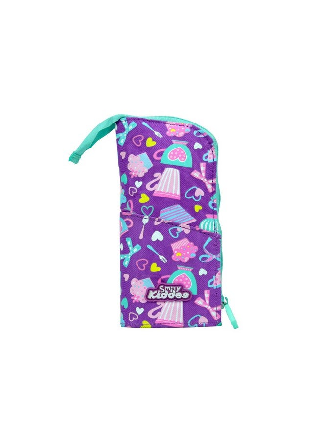 SMILY KIDDOS Smily Kiddos | Smily Pen Holder Case (Purple) | Kids Pencil Pouch | School Pencil Pouch | Purple Pencil Pouch | Pencil case for Kids | Online Pencil Pouch  - Image 1