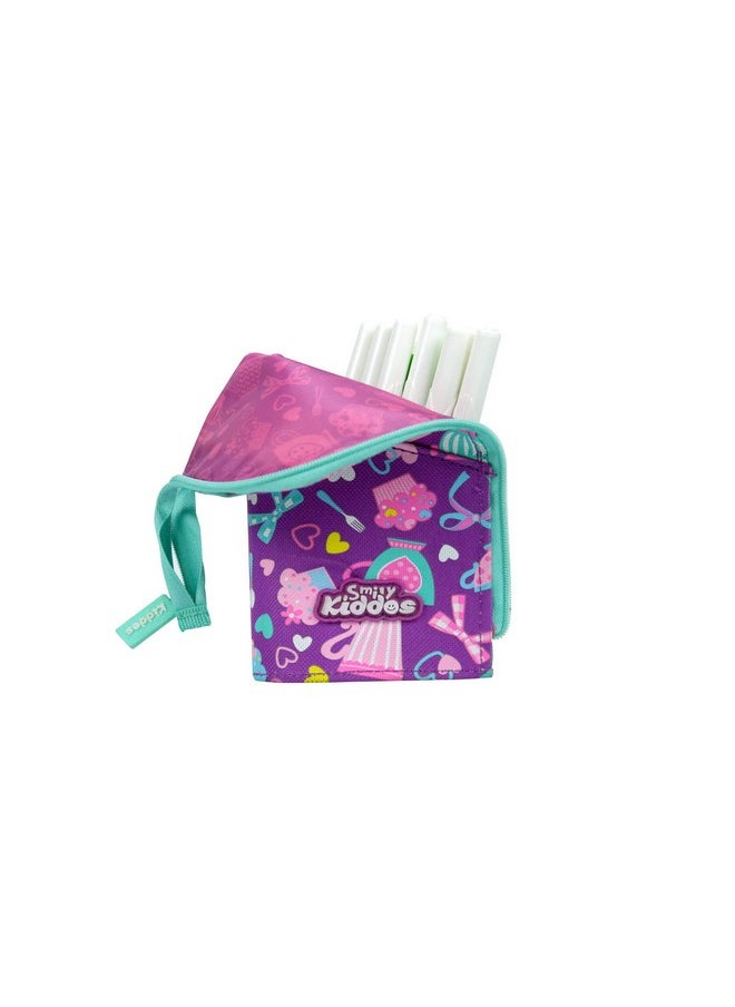 SMILY KIDDOS Smily Kiddos | Smily Pen Holder Case (Purple) | Kids Pencil Pouch | School Pencil Pouch | Purple Pencil Pouch | Pencil case for Kids | Online Pencil Pouch  - Image 2