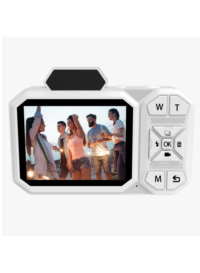 porodo 48MP Full HD 1080 Digital Camera With 18X digital Zoom and 2.88" Display / Photo Flash / 20 Beauty Filters / 1.5H Video Recording / 2-3H Photo Capture - White - Image 2