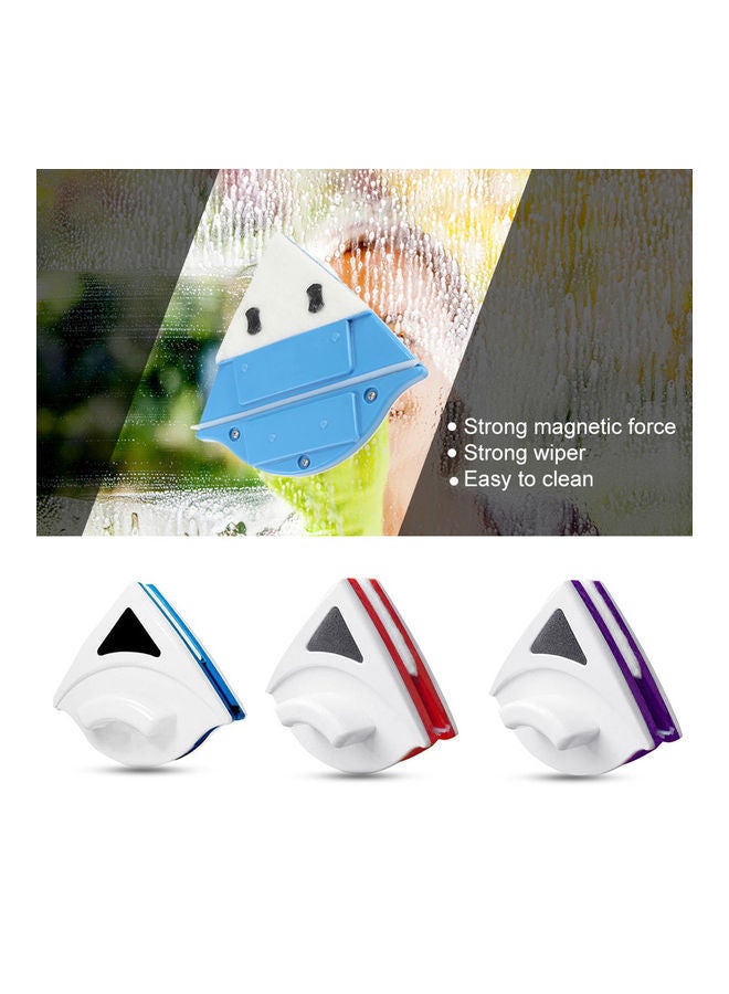 NIBEMINENT Triangular Double-Sided Magnetic Window Scraper White/Red - Image 3