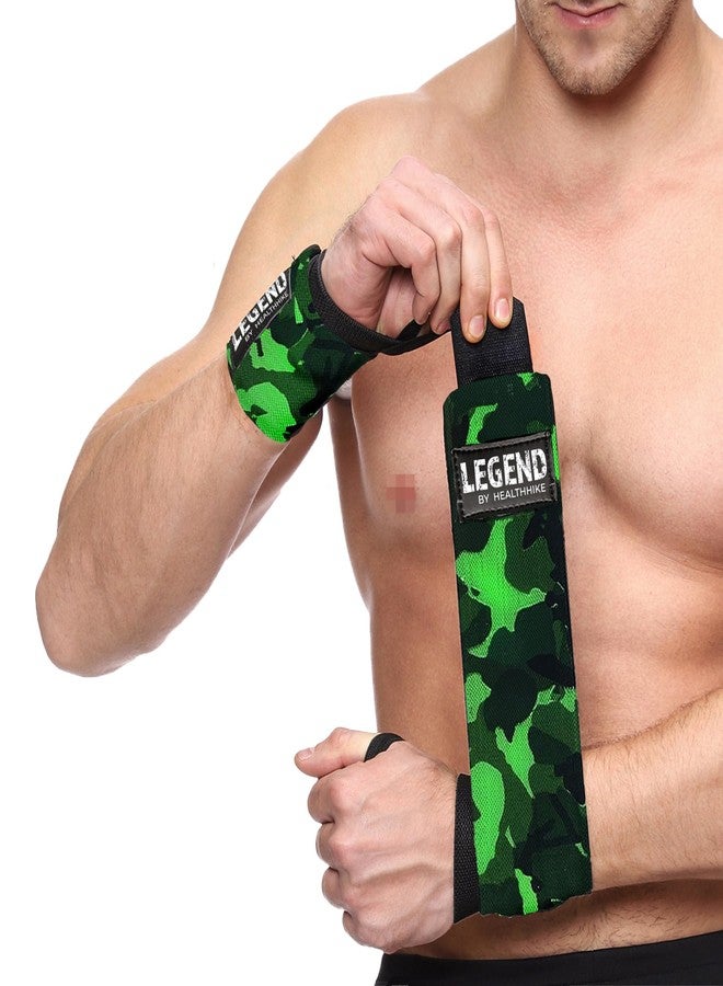 HealthHike Wrist Band for Gym Workout, Hand Strap & Support, Army Green - Image 1