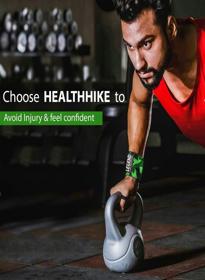 HealthHike Wrist Band for Gym Workout, Hand Strap & Support, Army Green - Image 5