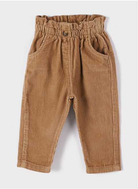 Elastic Waist Baby Girl Velvet Trousers