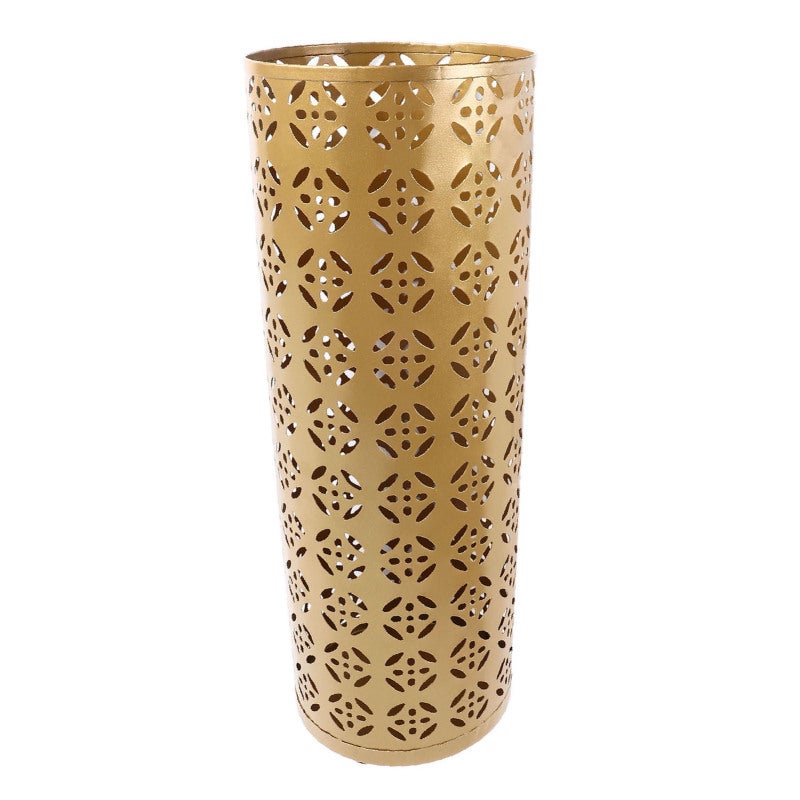 Umbrella Stand: Gold M Size - Rust Proof Premium Metal Compact Space Saving Hollow Design Umbrella Holder for Entryway Office Home - Image 5