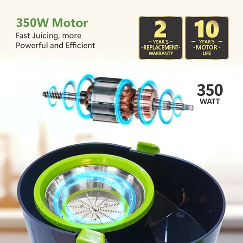 Rico 350W Electric Juicer made with Japanese Technology | ISI Marked & Fully Automatic | Portable, Compact Design, Slow Juicing Process to Extract Maximum pulpy Juice from Fruits & Vegetables - Image 2