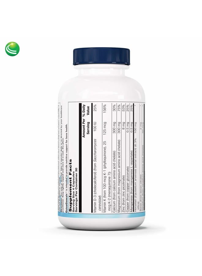 Nutra BioGenesis أوستيوجينيس - مكملات صحة العظام للنساء والرجال، فيتامين D3 K2 والكالسيوم لكثافة العظام والشفاء، معادن الزنك والمغنيسيوم والبورون لقوة العظام - 120 كبسولة نباتية - Image 2
