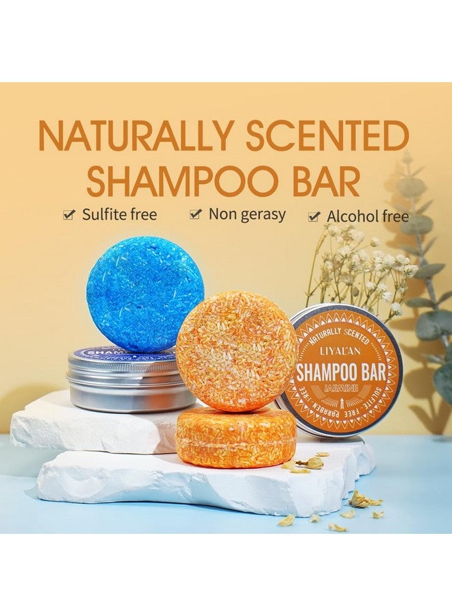 ليالان صابون شامبو ليالان للشعر الصلب (عبوة من قطعتين) صابون شامبو إكليل الجبل والياسمين، شامبو تنظيف عميق للشعر الناعم والدهني - Image 2