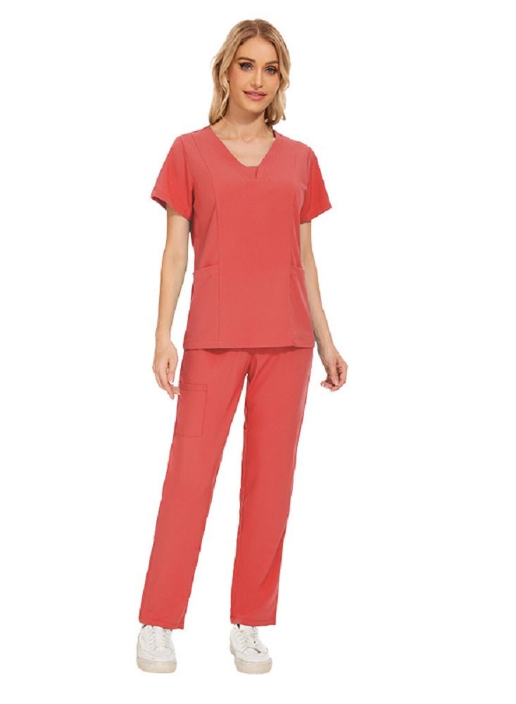 Gasin Medical Scrub, Women's Medical Scrub, Orange, Medical Uniform, Medical Scrub Set - Image 1