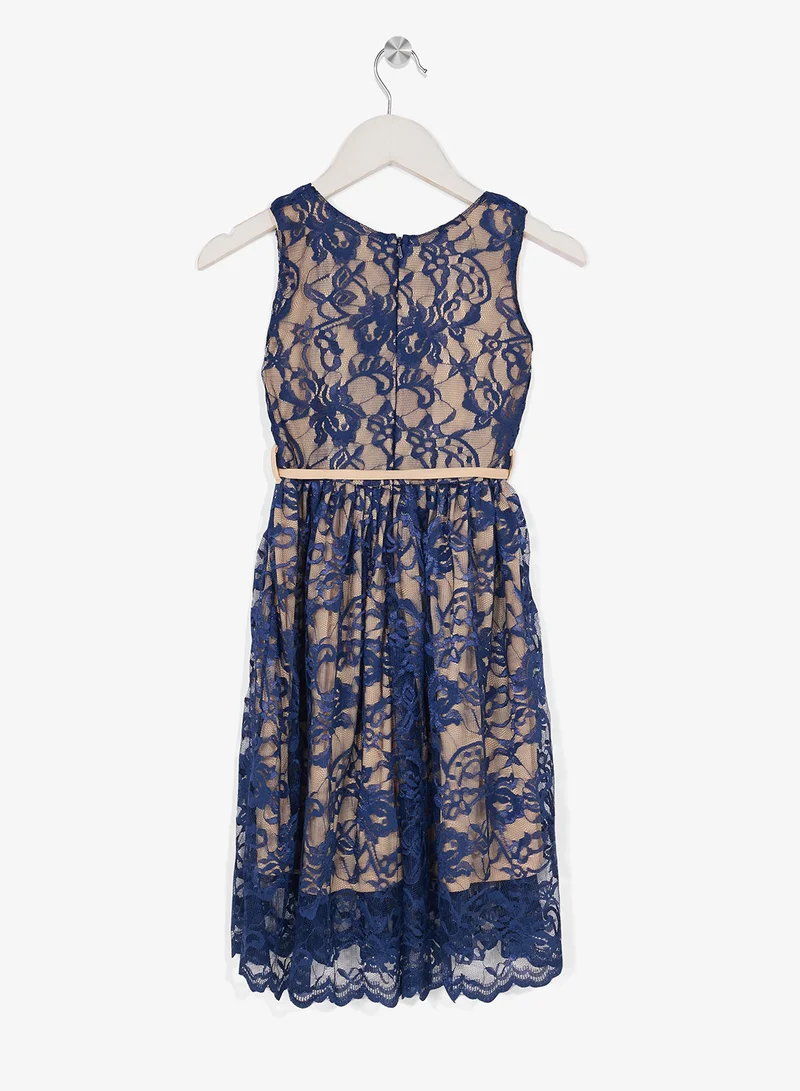 ليتل جولدن ابل فستان قصير مزين بالدانتيل