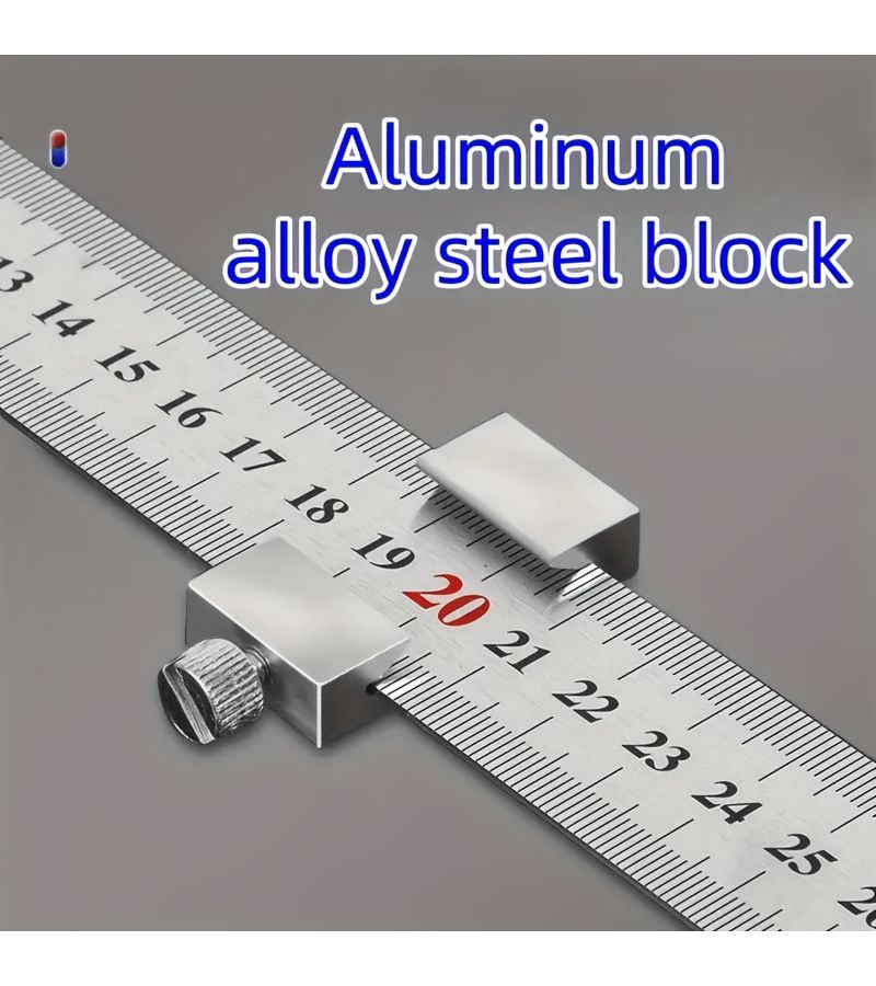 Silvery Metal Ruler With Transparent Scale For Exam Office Engineering Drawing - Image 5