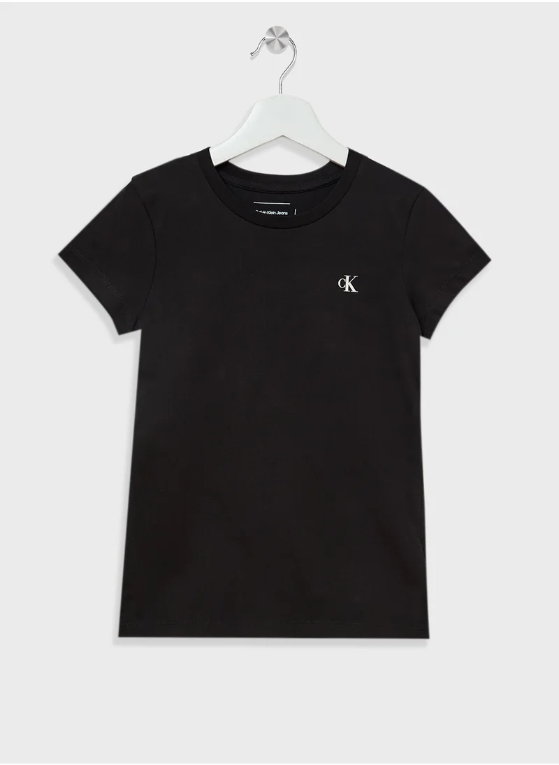 كالفن كلاين جينز Youth 2 Pack Stripe Slim T-Shirt