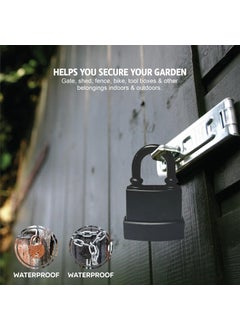 GION GION Padlock with Keys for Daily Security Lock for Outside Heavy Duty Weatherproof Padlock for Office Garden Gym Fence Shed Garage 1Pcs 45mm with 3 Keys  - Image 3