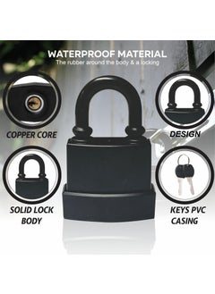 GION GION Padlock with Keys for Daily Security Lock for Outside Heavy Duty Weatherproof Padlock for Office Garden Gym Fence Shed Garage 1Pcs 45mm with 3 Keys  - Image 5