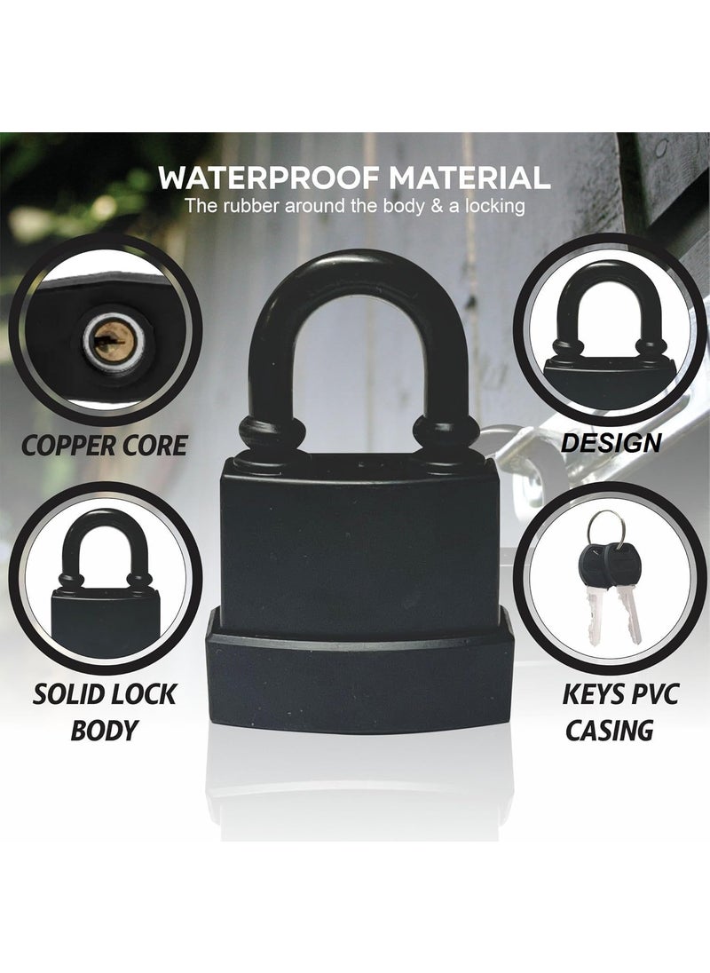 GION GION Padlock with Keys for Daily Security Lock for Outside Heavy Duty Weatherproof Padlock for Office Garden Gym Fence Shed Garage 1Pcs 45mm with 3 Keys  - Image 5