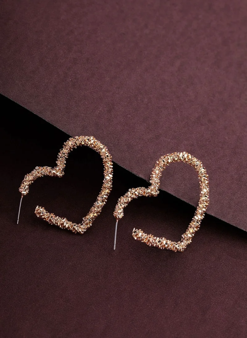 Priyaasi Plated Heart Shape Hoop Earrings
