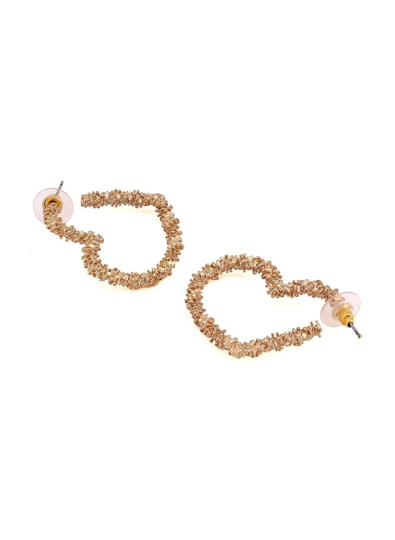 Priyaasi Plated Heart Shape Hoop Earrings