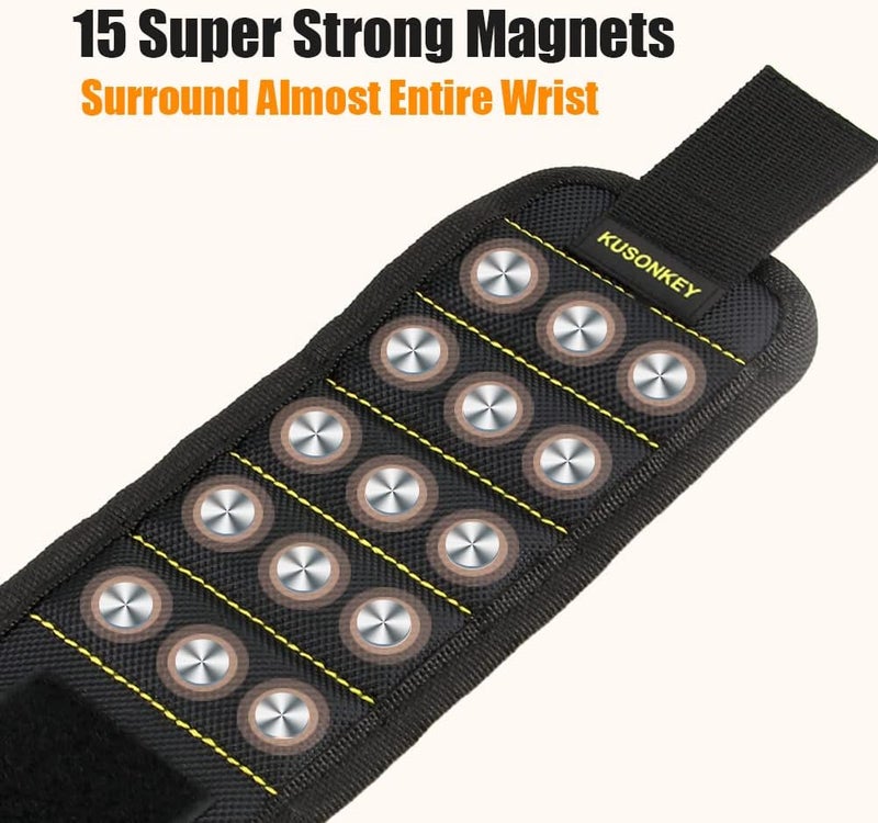 KUSONKEY Valentines Day Gifts for Him, Magnetic Wristband Tool Gift for Men Who have Everything,Wrist Magnetic Screw Holder with Strong Magnets for Holding Screws Tool for Dad,Electrician - Image 2