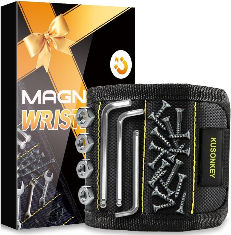 KUSONKEY Valentines Day Gifts for Him, Magnetic Wristband Tool Gift for Men Who have Everything,Wrist Magnetic Screw Holder with Strong Magnets for Holding Screws Tool for Dad,Electrician - Image 1