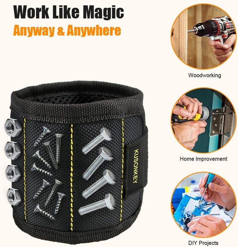 KUSONKEY Valentines Day Gifts for Him, Magnetic Wristband Tool Gift for Men Who have Everything,Wrist Magnetic Screw Holder with Strong Magnets for Holding Screws Tool for Dad,Electrician - Image 5