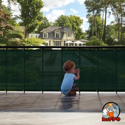 HIPPO Baby Safety Net for Balcony Child Protection Stairway Safety Net Railing Guard for Kids Staircase Protector with Tie-Cords Breathable Fabric Indoor Outdoor Use (1.5MTX3MT, Dark-Green) - Image 2