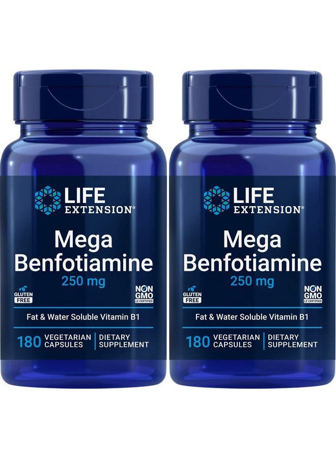 Life Extension Mega Benfotiamine 250 mg 180 Capsules (Pack of 2), Vegetarian Vitamin B Supplement with Thiamine - Image 1