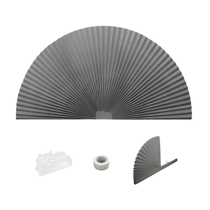 ARCH WINDOW PLEATED BLINDS EASY CUT AND INSTALL PLEATED SHADES FLITERLING LINGHT AND BLACKOUT BLINDS GREY