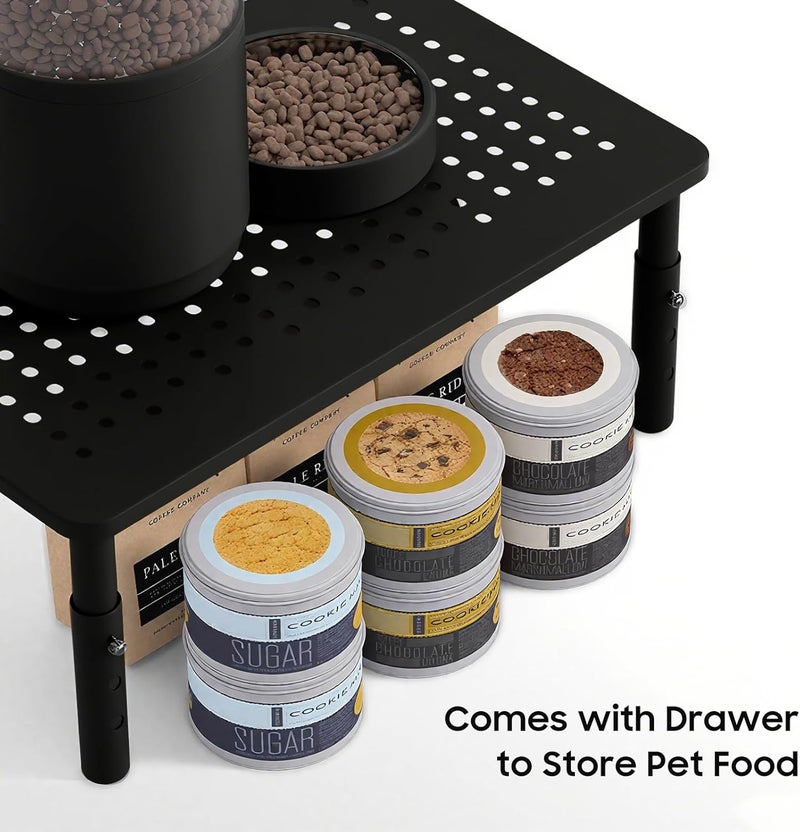 WSOWX ‌Adjustable Automatic Cat Feeder Stand - Non-Slip Elevated Holder for Cats/Puppies, Fits Most Automatic Feeders & Water Dispensers, Black(Holder ONLY) - Image 5