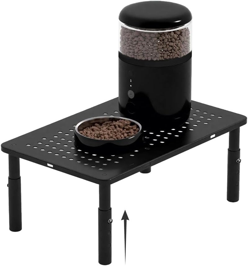 WSOWX ‌Adjustable Automatic Cat Feeder Stand - Non-Slip Elevated Holder for Cats/Puppies, Fits Most Automatic Feeders & Water Dispensers, Black(Holder ONLY) - Image 1