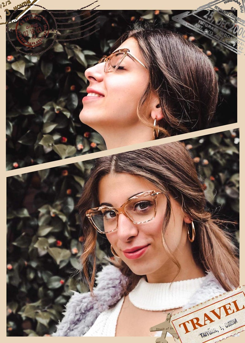 FEISEDY Cat Eye Glasses Frame Clear Lenses Lightweight Eyewear for Women B2440 - Image 3