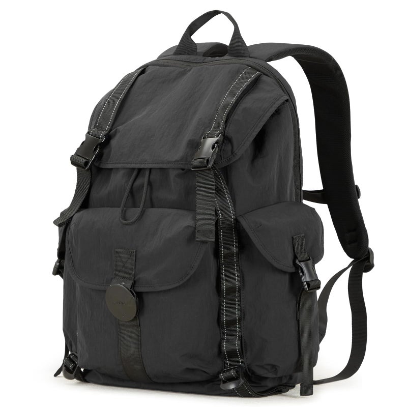 mixi Travel Backpack for Women Men, 18 Inch Carry On Laptop Backpack Flight Approved fits 16'' Laptop, Lightweight Waterproof Hiking Backpack Travel Outdoor Business Casual Daypack, Black - Image 1