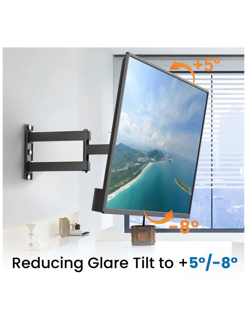 اكسيسن حامل تلفاز جداري للتلفزيونات الحائط لأجهزة التلفاز مقاس 14-60 بوصة، حامل تلفاز قابل للإمالة والدوران قابل للتمديد، حامل تلفاز قابل للإمالة والدوران بحد أقصى 400 × 400 مم، حامل تلفاز حائطي HBX-400 - Image 2