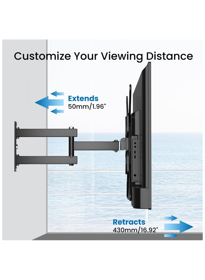 اكسيسن حامل تلفاز جداري للتلفزيونات الحائط لأجهزة التلفاز مقاس 14-60 بوصة، حامل تلفاز قابل للإمالة والدوران قابل للتمديد، حامل تلفاز قابل للإمالة والدوران بحد أقصى 400 × 400 مم، حامل تلفاز حائطي HBX-400 - Image 3