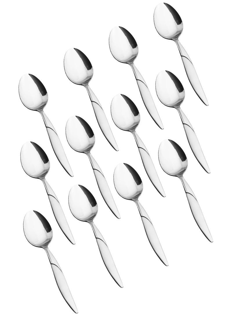 Hic 12-Piece Stainless Steel Dinner Spoon Set Silver - Image 1