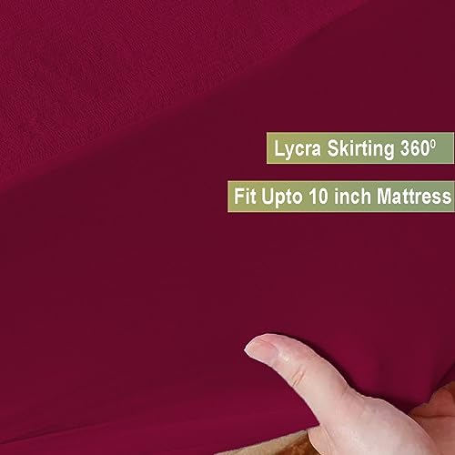 AVI Cotton Feel Terry Soft Waterproof Bed Mattress Protector Single Size 72x36 inch | Washable Breathable Elastic Fitted Mattresses Cover for Single Size Bed (6x3 feet, Maroon, Fit On 2-10 Inch) - Image 3