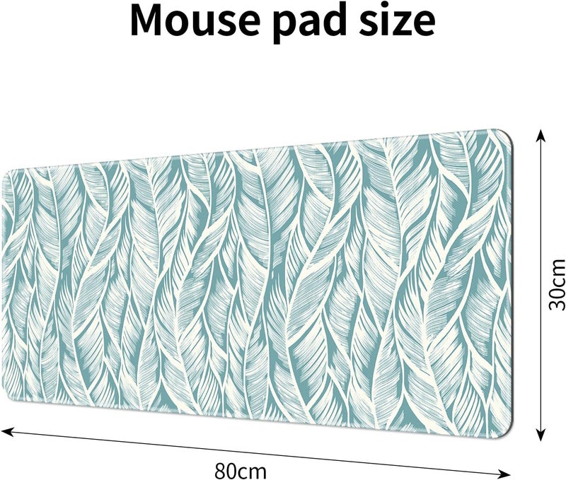 Large Gaming Mouse Pad, Extended Desk Mousepad with Stitched Edges, Non-Slip Rubber Base Mice Pad, Office Desk Mat, Keyboard Pad for Gamer, Office & Home (Leaf texture, 800x300x3 mm) - Image 5