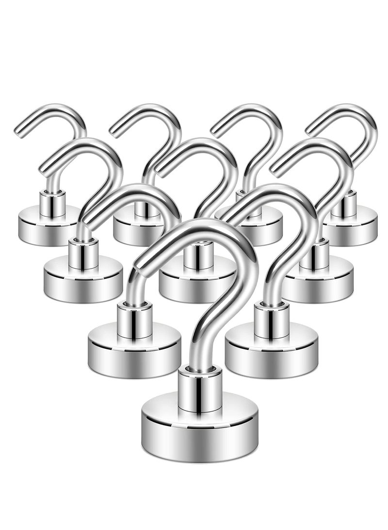 Magnetic Hooks, 27+ lb Strong Magnet with Hook for Fridge, Super Neodymium Extra Strength Industrial Hooks for Hanging, Magnetic Hanger for Toolbox, Cruise, Grill, Coat and Storage （ 12 Pcs ） - Image 1