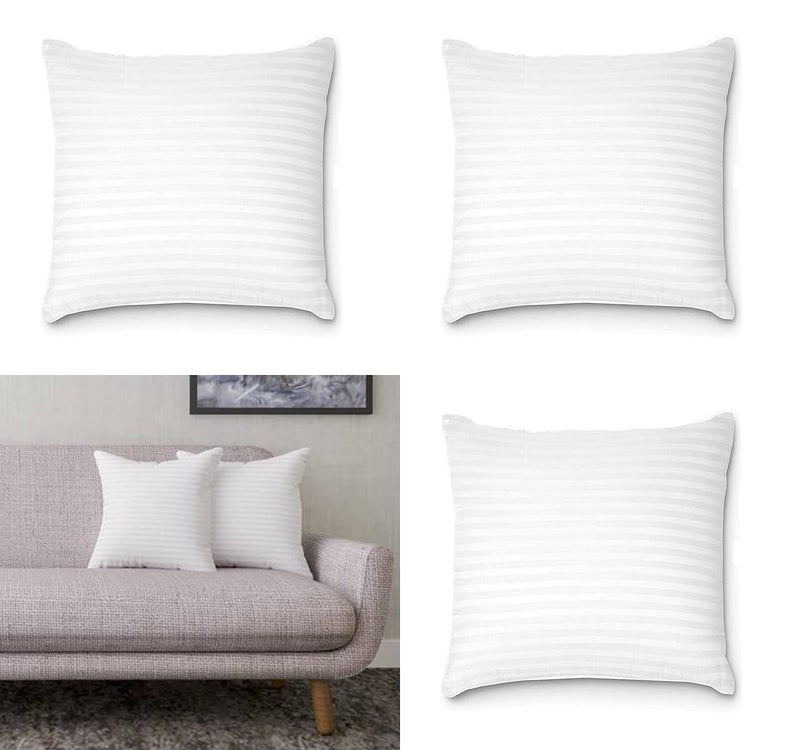 TrueCloud Square Pillow 16X16 Inches, Set of 5, Cairo Microfiber Hotel Quality Premium Fibre Soft Cushion Filler, White - Image 1