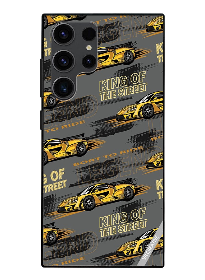 VR CREATIVE Protective Case Cover For Samsung Galaxy S24 Ultra Abstract Seamless Pattern With Sport Cars Design Multicolour - Image 1