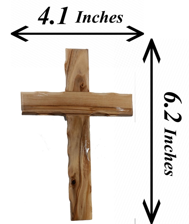 Zuluf 6.2" Olive Wood Plain Wall Cross | Christian Handmade Wooden Cross for Wall from Jerusalem Holy Land | Wall Cross for Home Decor | Catholic Wall Art | Religious Christian Decor Gift - Image 4