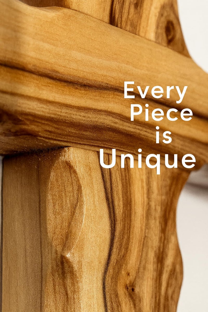 Zuluf 6.2" Olive Wood Plain Wall Cross | Christian Handmade Wooden Cross for Wall from Jerusalem Holy Land | Wall Cross for Home Decor | Catholic Wall Art | Religious Christian Decor Gift - Image 2