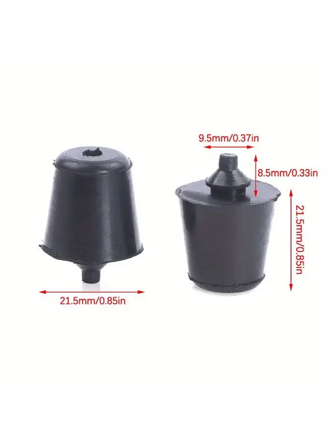 2pcs Black Rubber Door Buffer Damper Blocks Shockproof Noise Reduction - Image 2