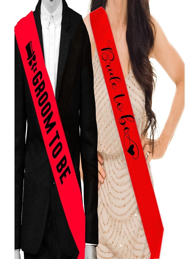 Hubops وشاح العروس ووشاح العريس من هوبوبس لتزيين الحفلات، مناسب للبالغين، مقاس 72 بوصة × 4 بوصة، عبوة كومبو (أحمر) - Image 1