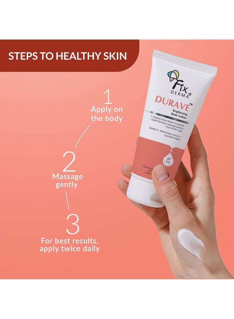 Fixderma Durave Brightening Body Lotion with Ceramide | Lotion for Hyperpigmentation & Dark Spots - 200 ml - Image 5