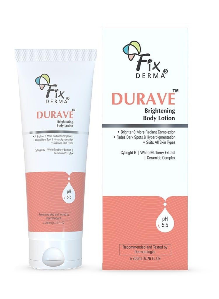 Fixderma Durave Brightening Body Lotion with Ceramide | Lotion for Hyperpigmentation & Dark Spots - 200 ml - Image 1