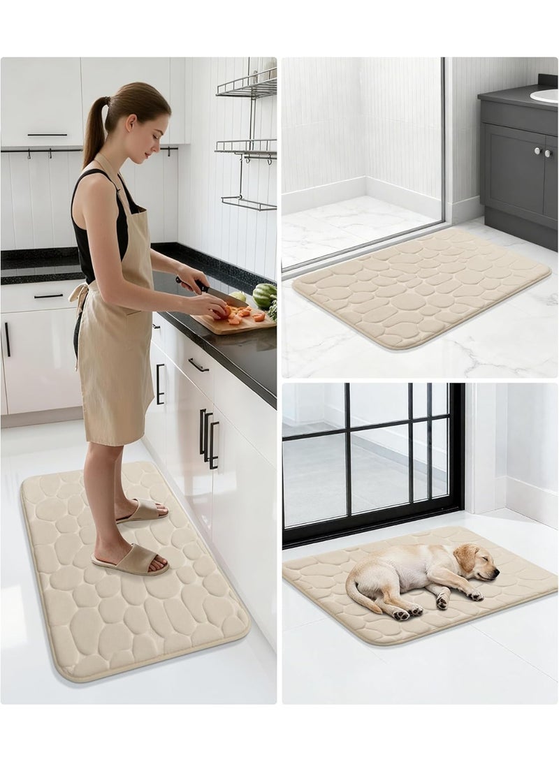 Bluejw Memory Foam Bath Mat Cobblestone Bathroom Rugs Super Water Absorbent Bath Mats for Bathroom Machine Washable Bath Rugs - Image 5