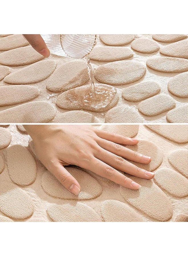 Bluejw Memory Foam Bath Mat Cobblestone Bathroom Rugs Super Water Absorbent Bath Mats for Bathroom Machine Washable Bath Rugs - Image 3