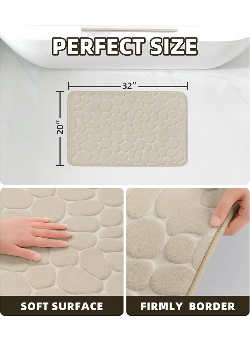 Bluejw Memory Foam Bath Mat Cobblestone Bathroom Rugs Super Water Absorbent Bath Mats for Bathroom Machine Washable Bath Rugs - Image 2