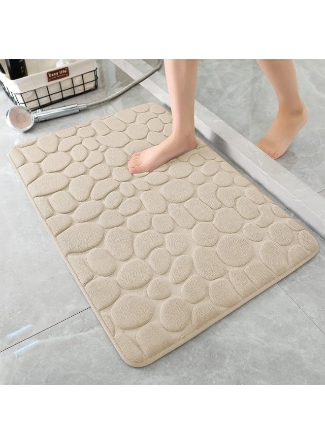 Bluejw Memory Foam Bath Mat Cobblestone Bathroom Rugs Super Water Absorbent Bath Mats for Bathroom Machine Washable Bath Rugs - Image 1