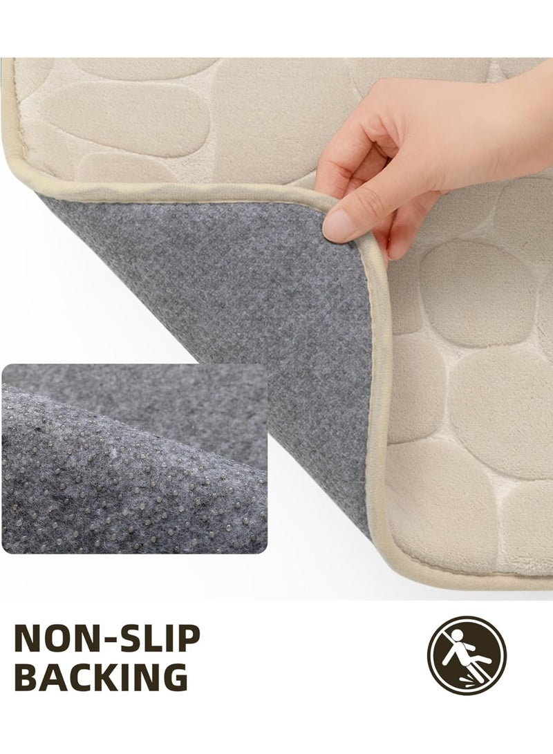 Bluejw Memory Foam Bath Mat Cobblestone Bathroom Rugs Super Water Absorbent Bath Mats for Bathroom Machine Washable Bath Rugs - Image 4