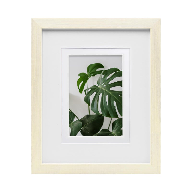 Egofine Egofine 8x10 Picture Frame Made of Solid Wood with Plexiglass  Display Pictures 4x6/5x7 with Mat or 8x10 Without Mat for Tabletop and Wall Mounting  Beige  - Image 1